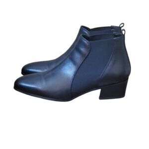 Aquatalia Ankle Boots | Black Leather | Made in Italy | Size 9.5W